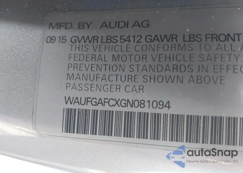 2016 Audi A6 3.0T Premium Plus из США, поврежденный, VIN WAUFGAFCXGN081094